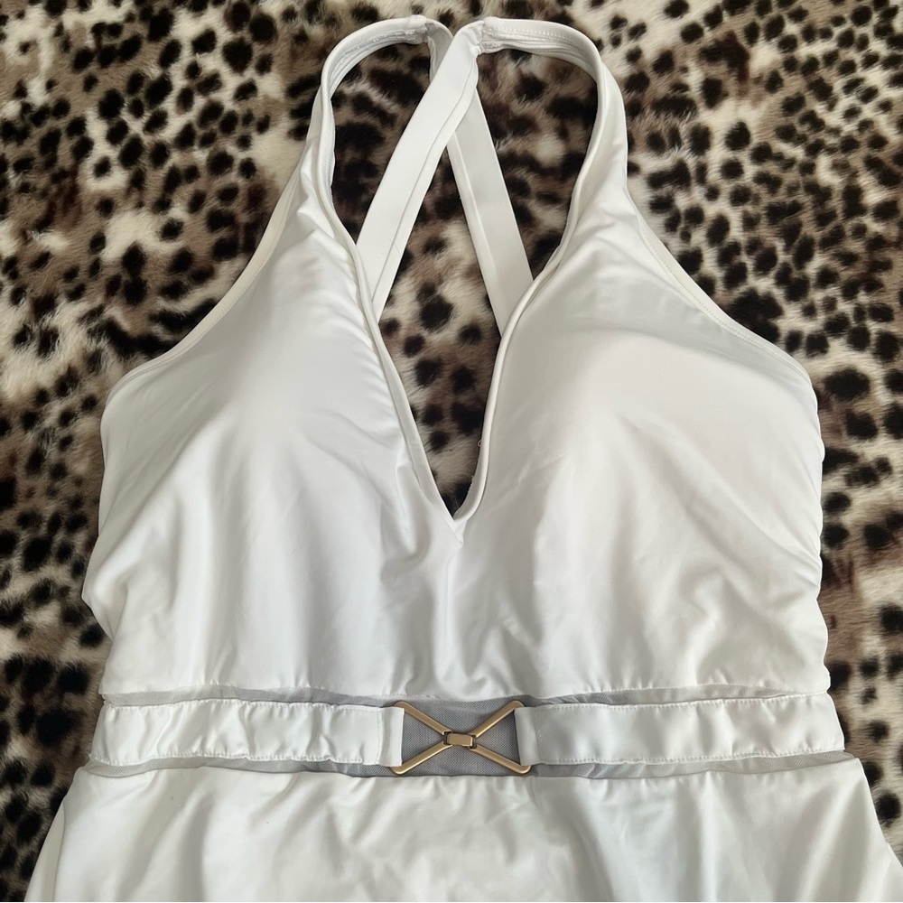 La Blanca US size 16 women’s white cross back one piece swimsuit - Picture 2 of 9